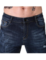 CK Men’s Dark Blue Damage Jeans | Stylish Ripped & Distressed Denim