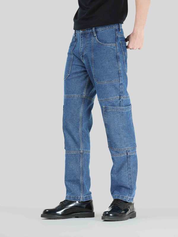 CK Light Blue Denim Cargo Pants for Men | Trendy Slim Fit Casual | Cristal Kart