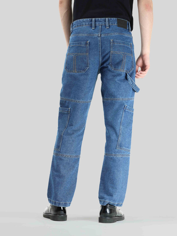 CK Light Blue Denim Cargo Pants for Men | Trendy Slim Fit Casual | Cristal Kart