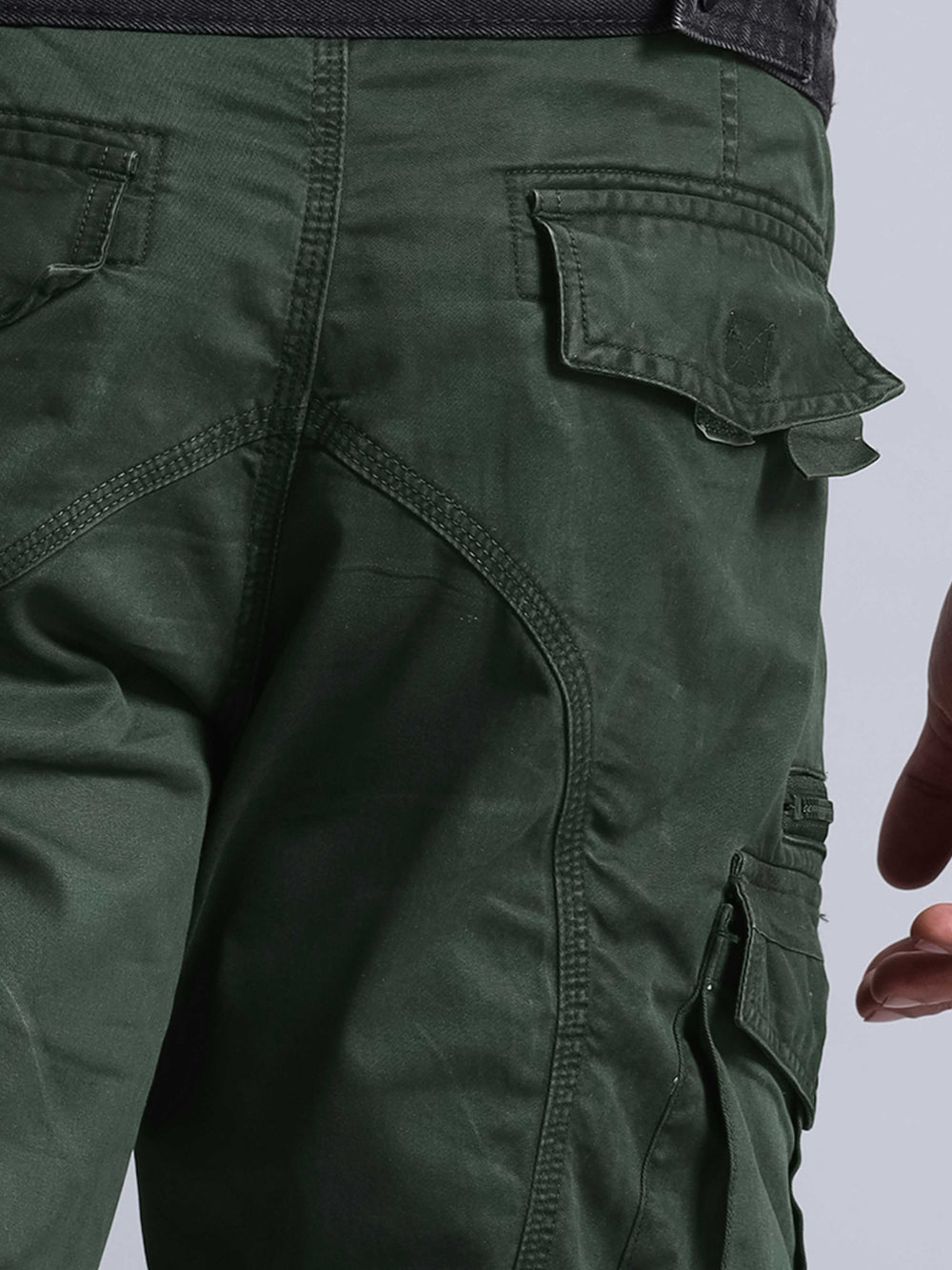 CK Olive Green Cotton Cargo Pants for Men | Durable Casual Wear | Cristal Kart