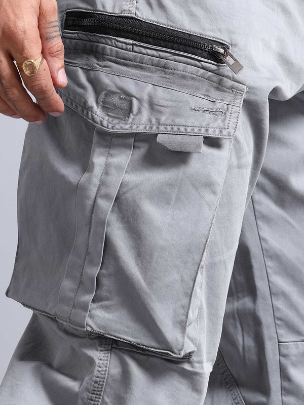 CK Best Cotton Grey Cargo Pants for Men | Stylish Slim Fit | Cristal Kart
