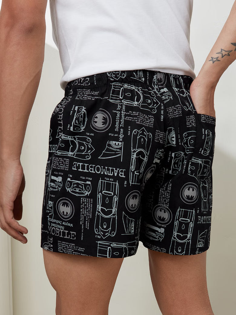 CK Men’s Cotton Boxer Shorts – Premium Breathable Fabric, Relaxed Fit, Printed Black, Above Knee Casual Wear