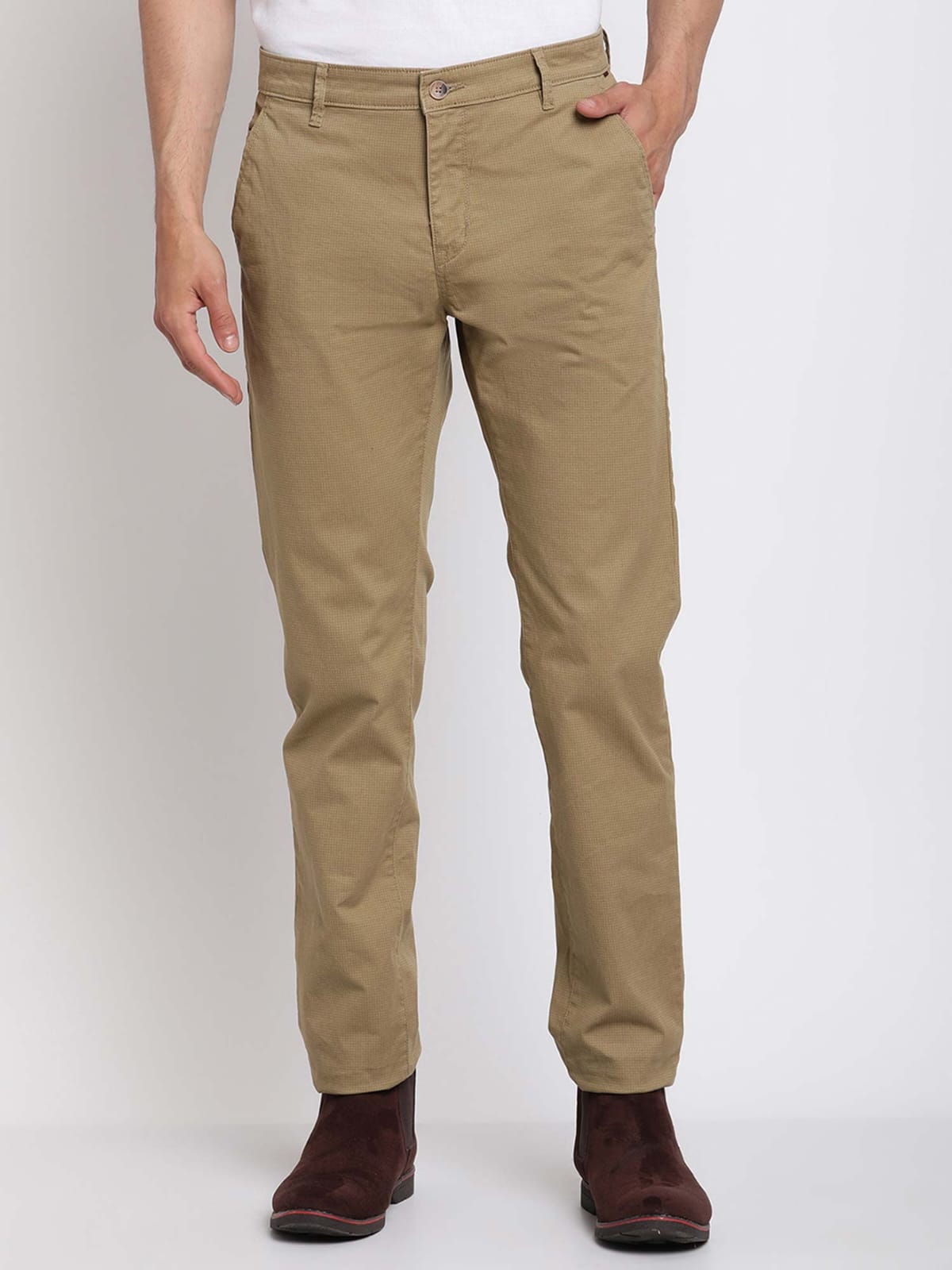 CK Khaki Cotton Fabric Men’s Trouser | Slim Fit Casual Wear