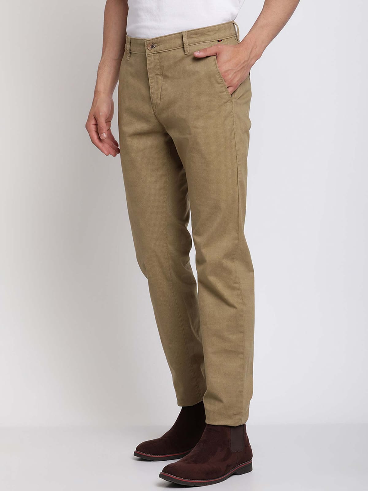 CK Khaki Cotton Fabric Men’s Trouser | Slim Fit Casual Wear
