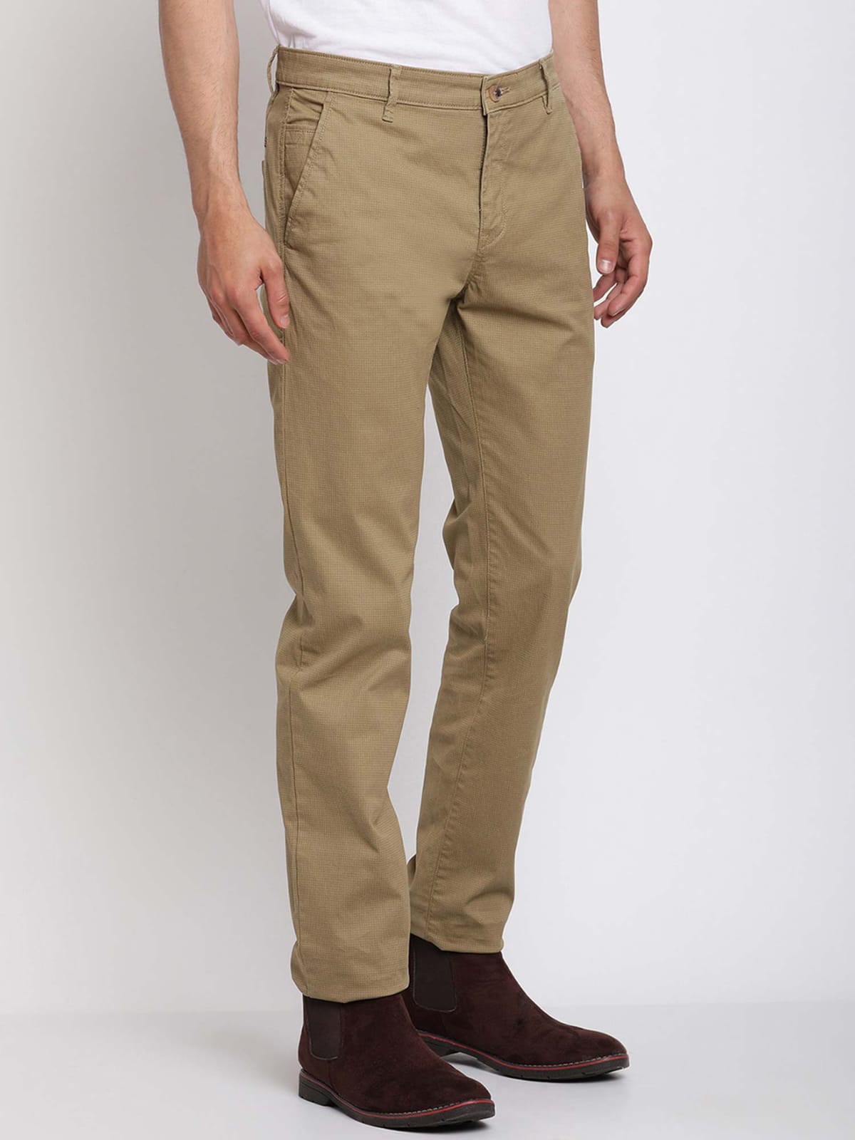 CK Khaki Cotton Fabric Men’s Trouser | Slim Fit Casual Wear