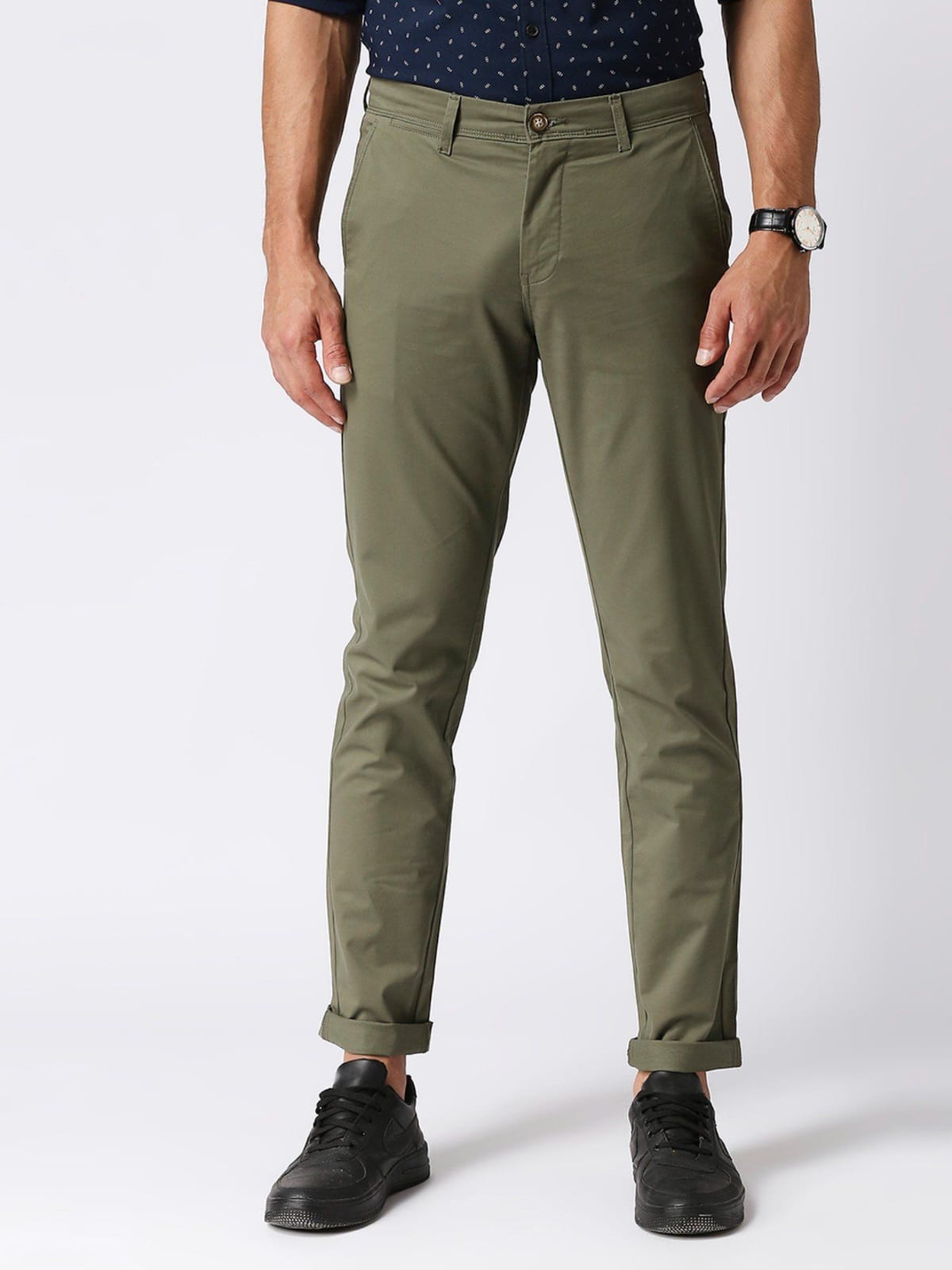 CK Olive Green Men’s Trouser | Premium Cotton Slim Fit | Cristal Kart