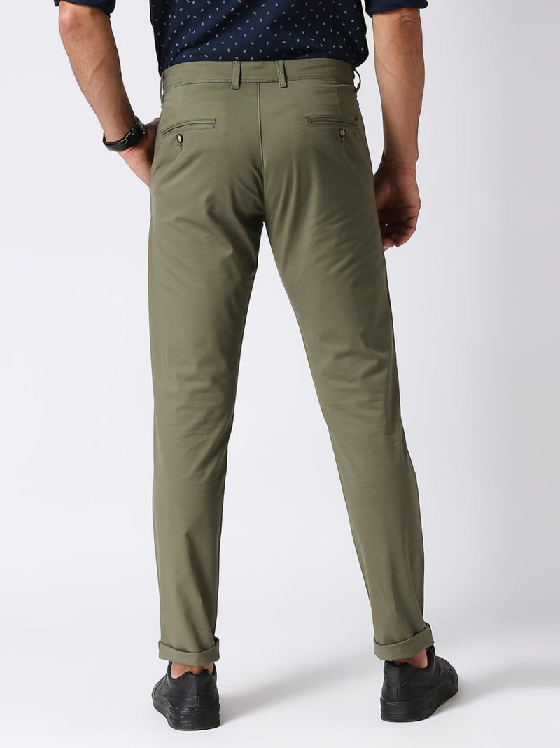CK Olive Green Men’s Trouser | Premium Cotton Slim Fit | Cristal Kart