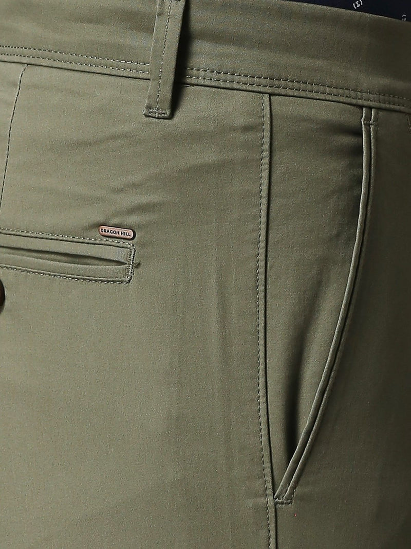 CK Olive Green Men’s Trouser | Premium Cotton Slim Fit | Cristal Kart