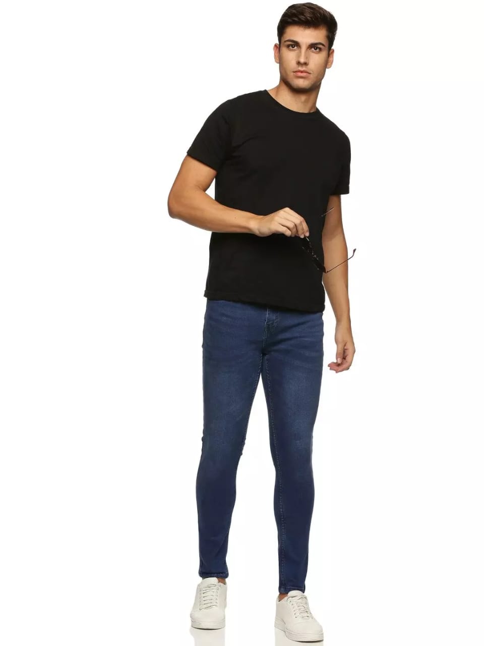 CK Dark Blue Cotton Denim Men’s Jeans | Comfortable Mid-Rise Slim Fit