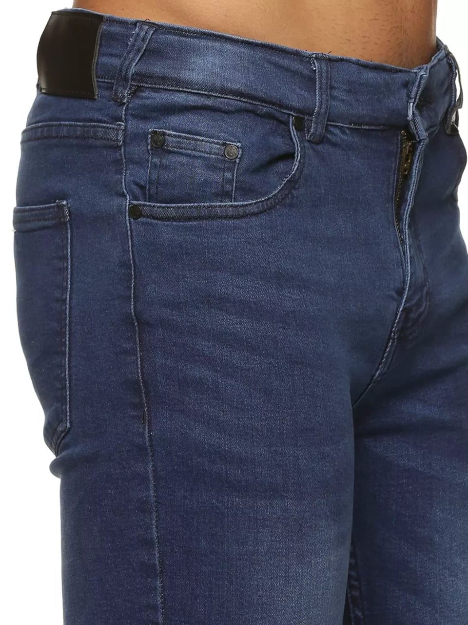 CK Dark Blue Cotton Denim Men’s Jeans | Comfortable Mid-Rise Slim Fit