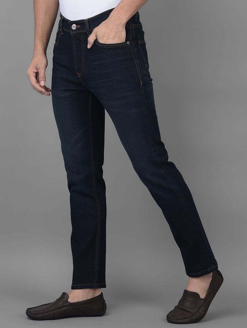 CK Dark Blue Denim Jeans for Men | Slim Fit & Stretchable | Cristal Kart