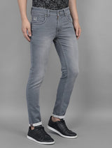 CK Grey Cotton Denim Jeans | Modern Slim Fit Stretchable | Cristal Kart