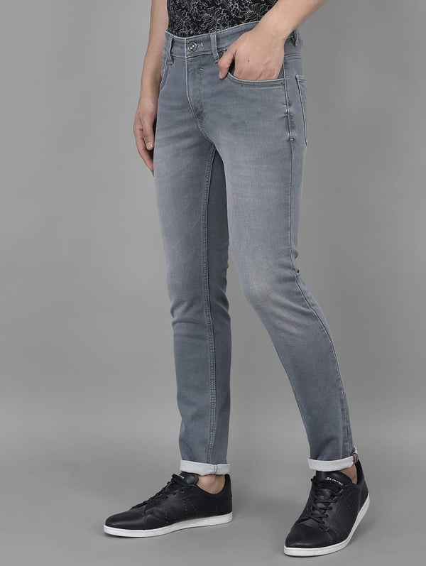 CK Grey Cotton Denim Jeans | Modern Slim Fit Stretchable | Cristal Kart