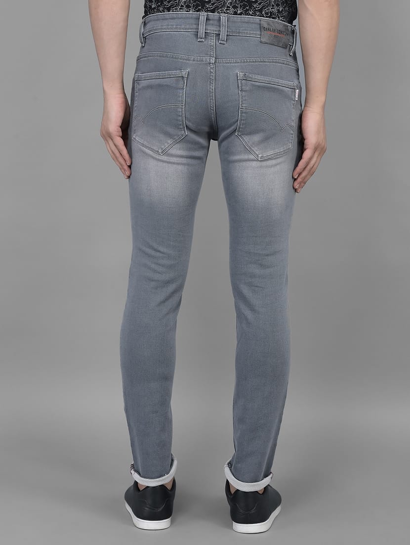 CK Grey Cotton Denim Jeans | Modern Slim Fit Stretchable | Cristal Kart