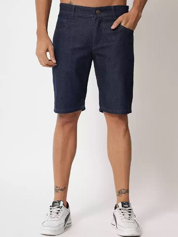 CK Dark Navy Men’s Shorts | Slim Fit Cotton Denim | Cristal Kart