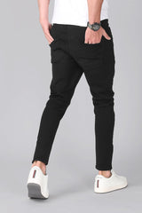 CK Best Denim Black Stretchable Slim Fit Jeans for Men | Stylish Mid-Rise Clean Look | Cristal Kart