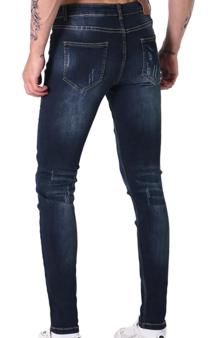 CK Men’s Dark Blue Damage Jeans | Stylish Ripped & Distressed Denim