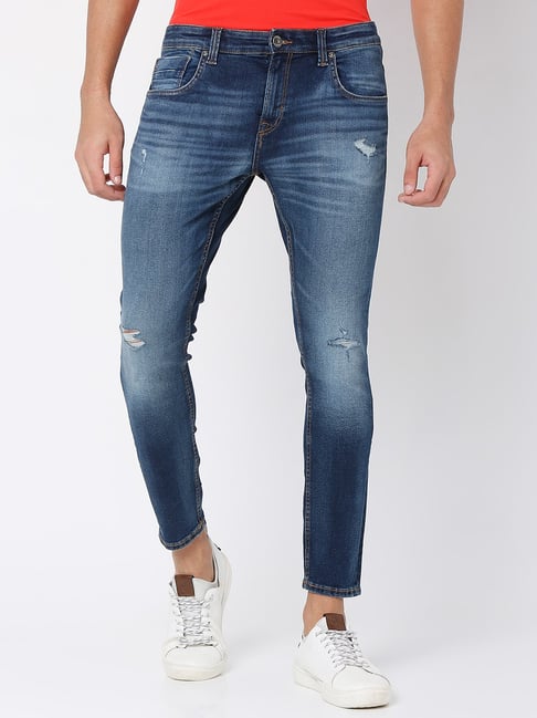 CK Best Blue Color Distressed Men’s Jeans | Stylish Damage Denim | Cristal Kart