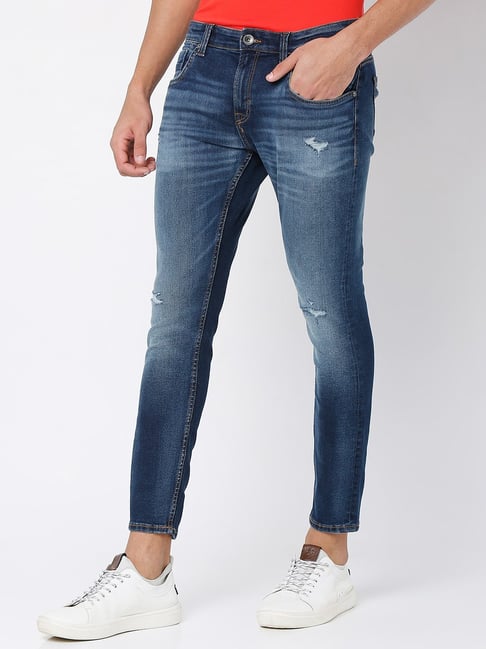 CK Best Blue Color Distressed Men’s Jeans | Stylish Damage Denim | Cristal Kart