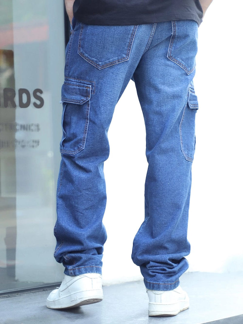 CK Dark Blue Men’s Denim Cargo Pants | Modern Slim Fit | Cristal Kart