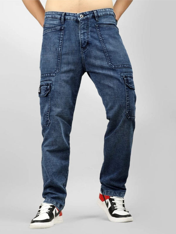 CK Best Dark Blue Men’s Cargo | Premium Denim Cotton Slim Fit | Cristal Kart