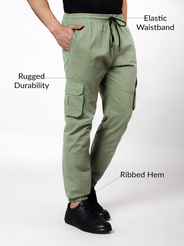 CK Olive Green Cotton Cargo Pants for Men | Comfortable Casual Wear | Cristal Kart