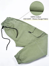 CK Olive Green Cotton Cargo Pants for Men | Comfortable Casual Wear | Cristal Kart