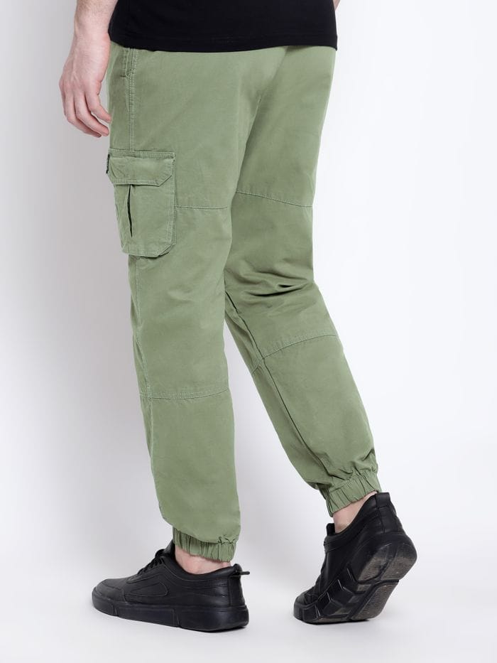 CK Olive Green Cotton Cargo Pants for Men | Comfortable Casual Wear | Cristal Kart
