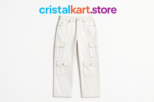 size 1200*1200 white denim cargo image with coloured website cristalkart.store